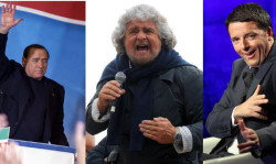 Renzi, Berlusconi e Grillo: tre leader a confronto